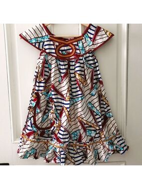 Handmade girls dress. Geometric shapes. Size 3T. EUC